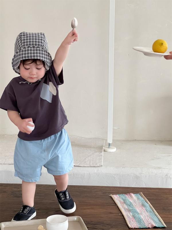 ベビー服 キッズ 夏物 子供服 半袖Tシャツ デニムショートパンツ 上下セット 薄手 かわいい 男の子 女の子 幼児 普段着 部屋着 綿95%｜Tanzan