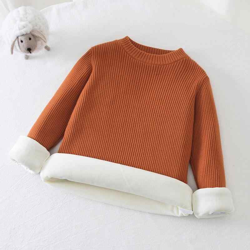 ニット 子供服 秋冬 裏起毛 厚手 防寒 セーター 無地 男女兼用 トップス カットソー 90 100 110 120 130 140 150 160 普段着 部屋着