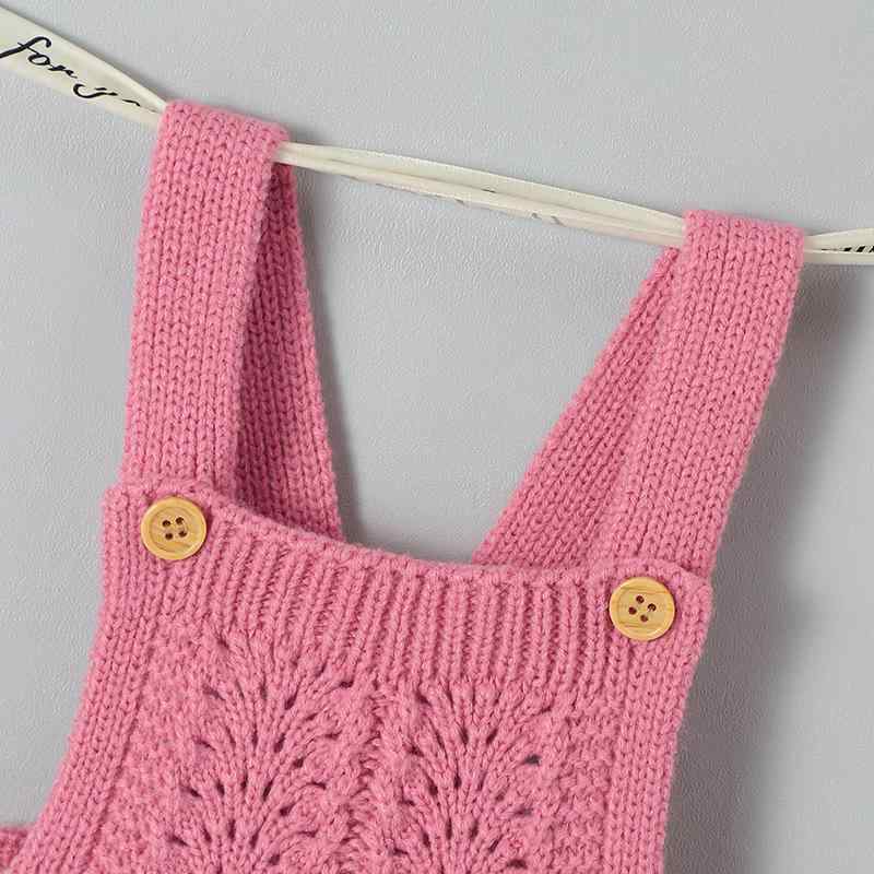ベビー服 女の子 ニット ロンパース 春秋 冬 吊り サロペット 70cm 80cm 90cm 100cm かわいい 幼児 普段使い