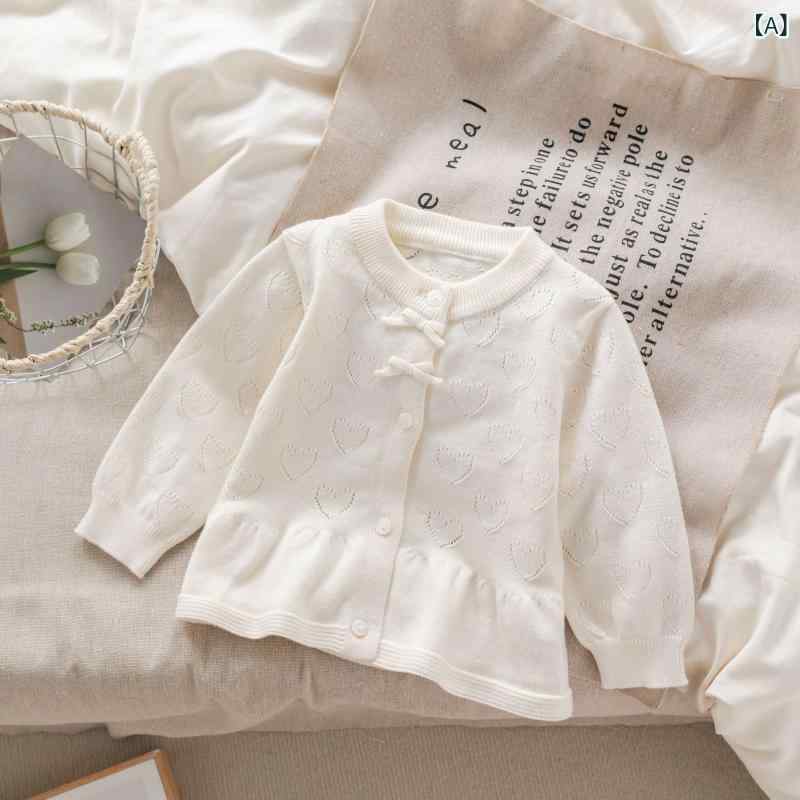 ニット・セーター キッズ 女の子 カーディガン コットン ベビー服 春秋 冬 長袖 丸首 かわいい おしゃれ 幼児 子供服 トップス 66cm 73cm 80cm 90cm 100cm