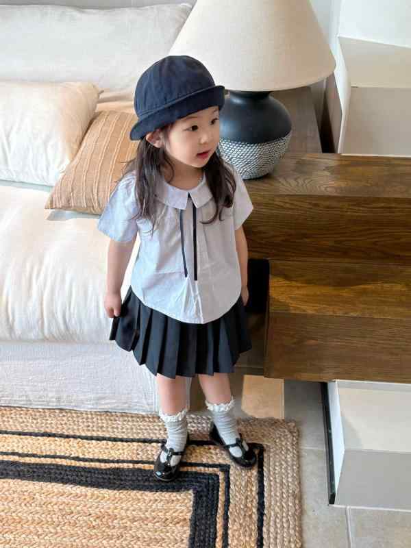 子供服 女の子 半袖シャツ 幼稚園 スクールシャツ ブラウス 女児 フォーマル 綿80% 90 100 110 120 130 140cm