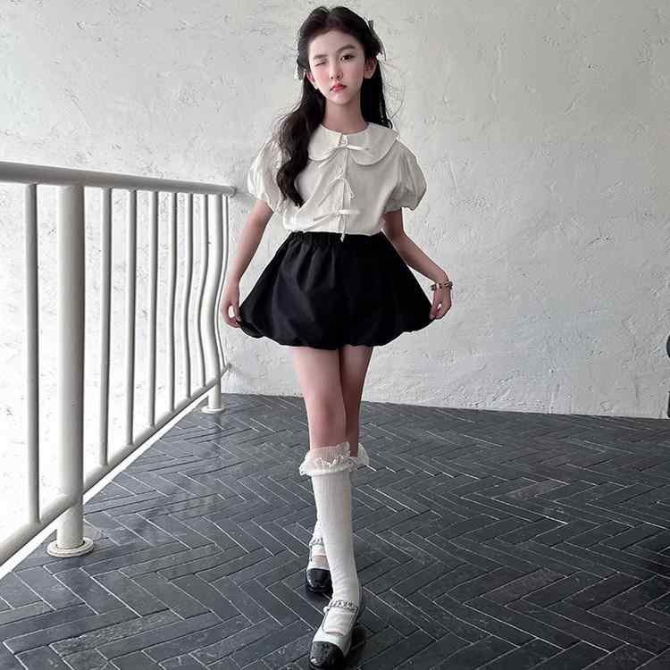 キッズ 女の子 シャツ パンツ セットアップ 半袖 花柄 ショートパンツ 薄手 夏服 子供服 120cm 130cm 140cm 150cm 160cm 170cm 発表会 普段着 かわいい ガールズ 上下セット