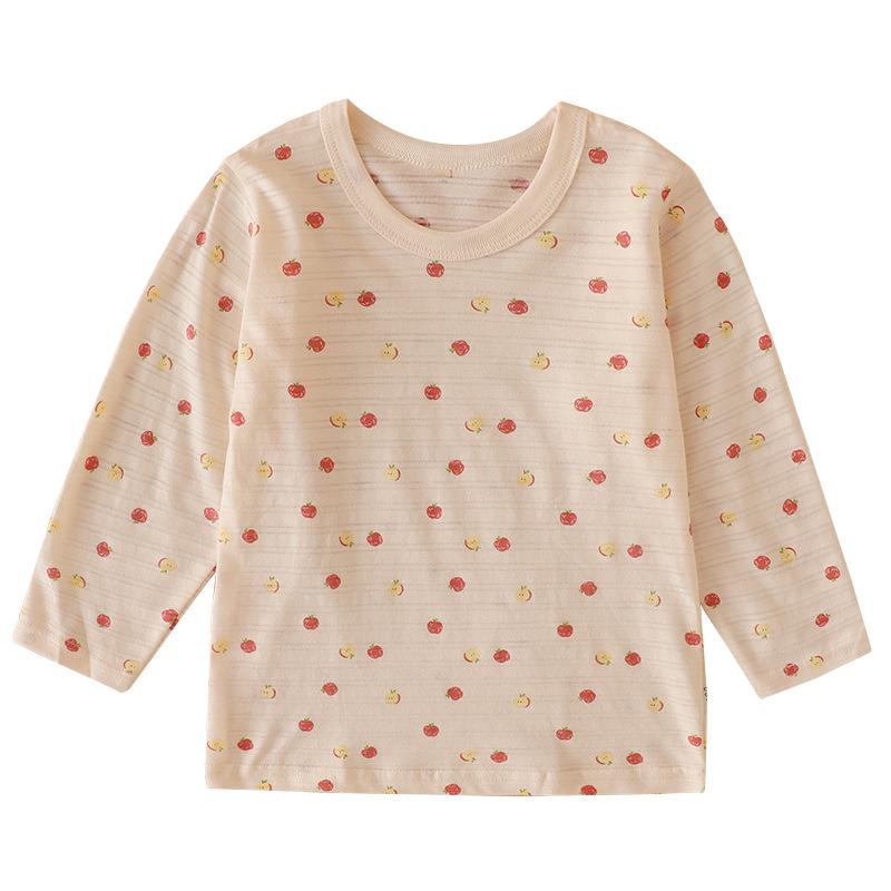 Tシャツ キッズ ベビー 子供 長袖 トップス 綿100% 薄手 春夏 パジャマ 部屋着 かわいい アニマル柄 80cm 90cm 100cm 110cm 120cm 130cm