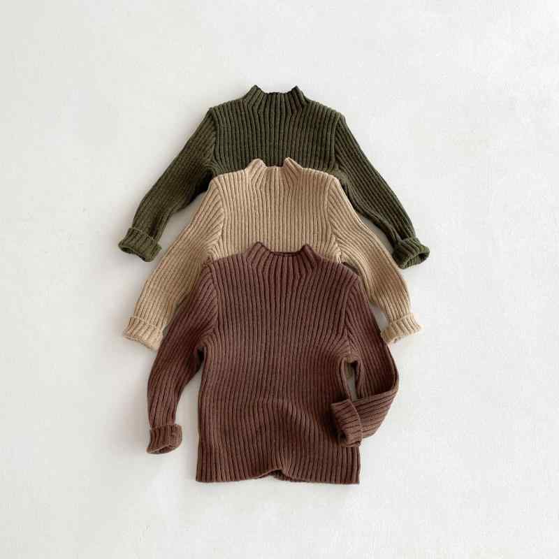 ニット 子供服 秋冬 ニットセーター キッズ ベビー 男女兼用 ハーフハイネック リブ 伸縮性 プルオーバー カットソー トップス インナー 普段着 かわいい 幼稚園 保育園 小学生 80 90 100 110 120 130cm