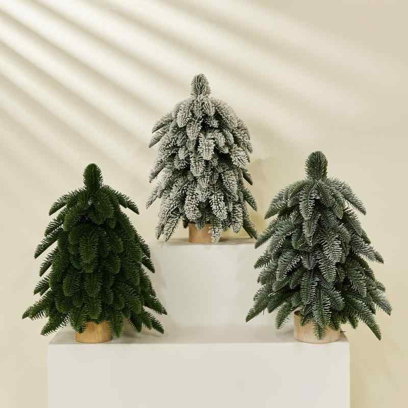 クリスマスツリー ミニ 卓上 北欧風 オーナメント付き 45cm 植毛 ?雪 クリスマス デコレーション ショップ ホテル リビング 部屋 ?件