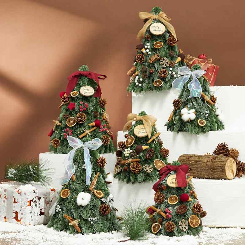 クリスマスツリー 卓上 30cm 40cm フェルト製 オーナメント付き 飾り付け 北欧風 ミニサイズ 組み立て式 デコレーション イベント パーティー