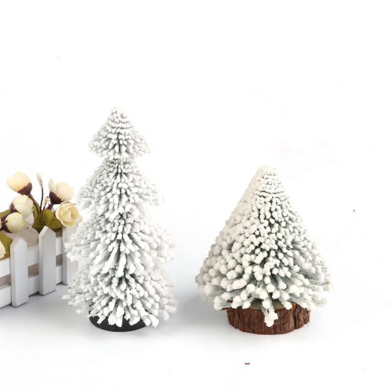 クリスマスツリー ミニ 卓上 噴雪 雪化粧 植毛 松の木 クリスマス デコレーション 白(x1000)|Tanzan
