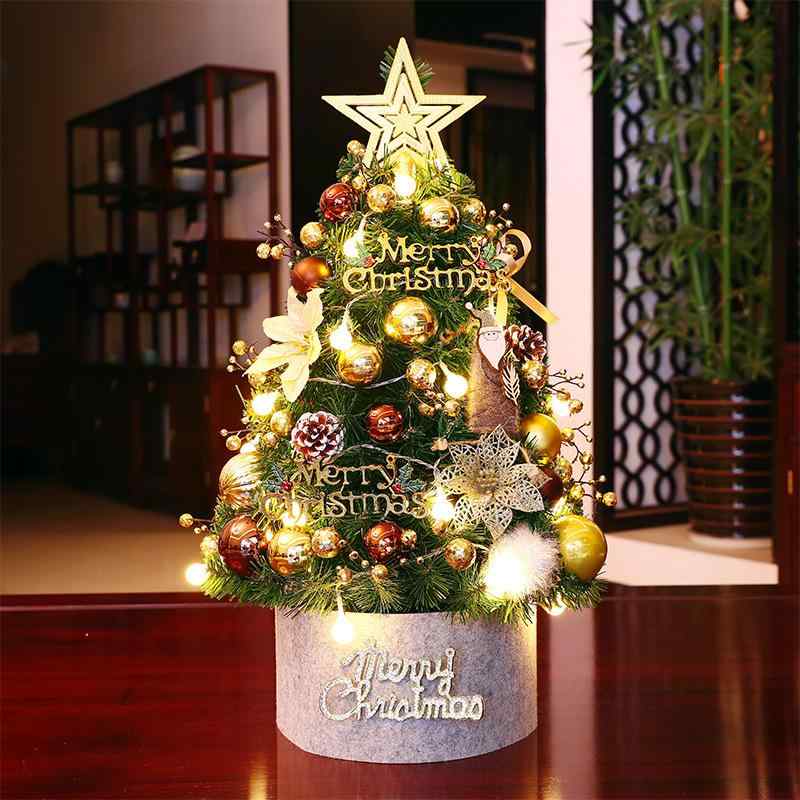 クリスマスツリー ミニ 卓上 金色 赤白 45cm 60cm クリスマス デコレーション