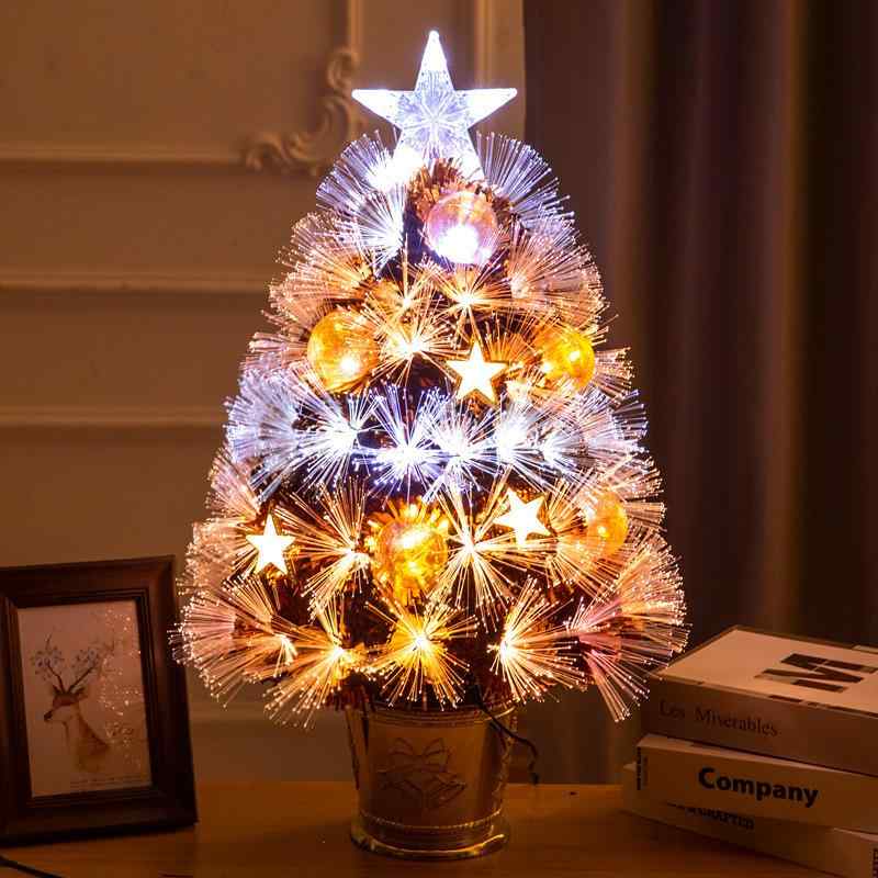 クリスマスツリー 小型 60cm インテリア 卓上 光ファイバー LED イルミネーション 電飾 クリスマス 飾り オーナメント おしゃれ|Tanzan