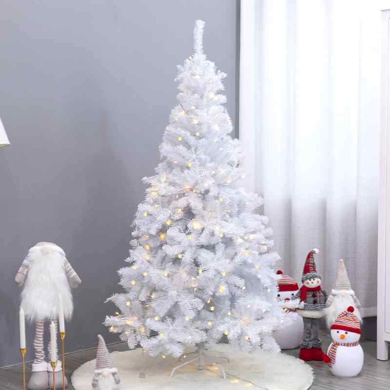 クリスマスツリー 1.2m 1.5m 白色 LED 発光 セット PVC 落地型 クリスマス デコレーション