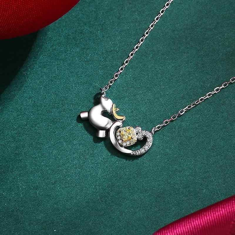 ネックレス レディース ラッキーアイテム クリスマス 鹿モチーフ ペンダント シルバー925 電気メッキ加工 アニマル 動物 森ガール 高見え 高級感 かわいい キュート