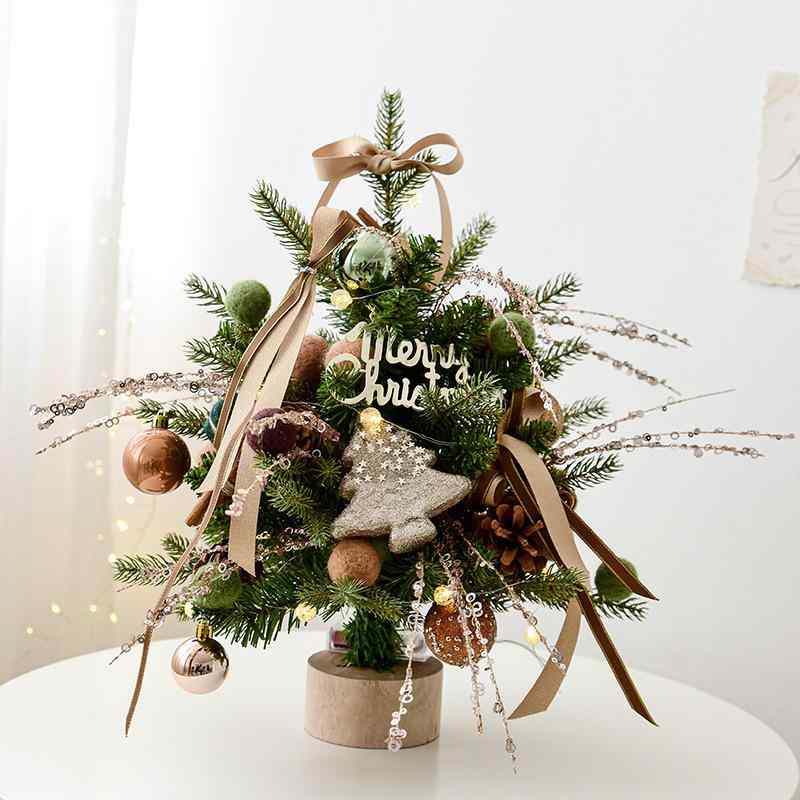 クリスマスツリー ミニ クリスマスツリー セット 卓上 飾り DIY クリスマス デコレーション 30cm 45cm 60cm シャンパンゴールド