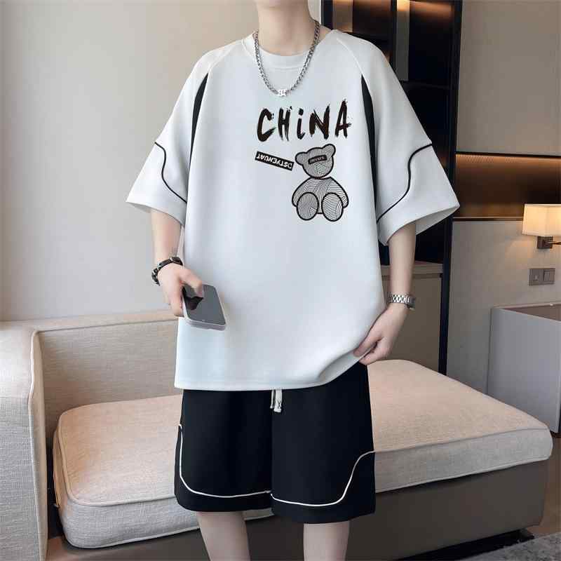 Tシャツ メンズ 半袖 ハーフパンツ セットアップ スポーツウェア 上下セット 男性用 運動着 部屋着 ルームウェア カジュアル ブラック ホワイト M L XL 2XL 3XL 4XL 5XL 6XL 7XL 8XL