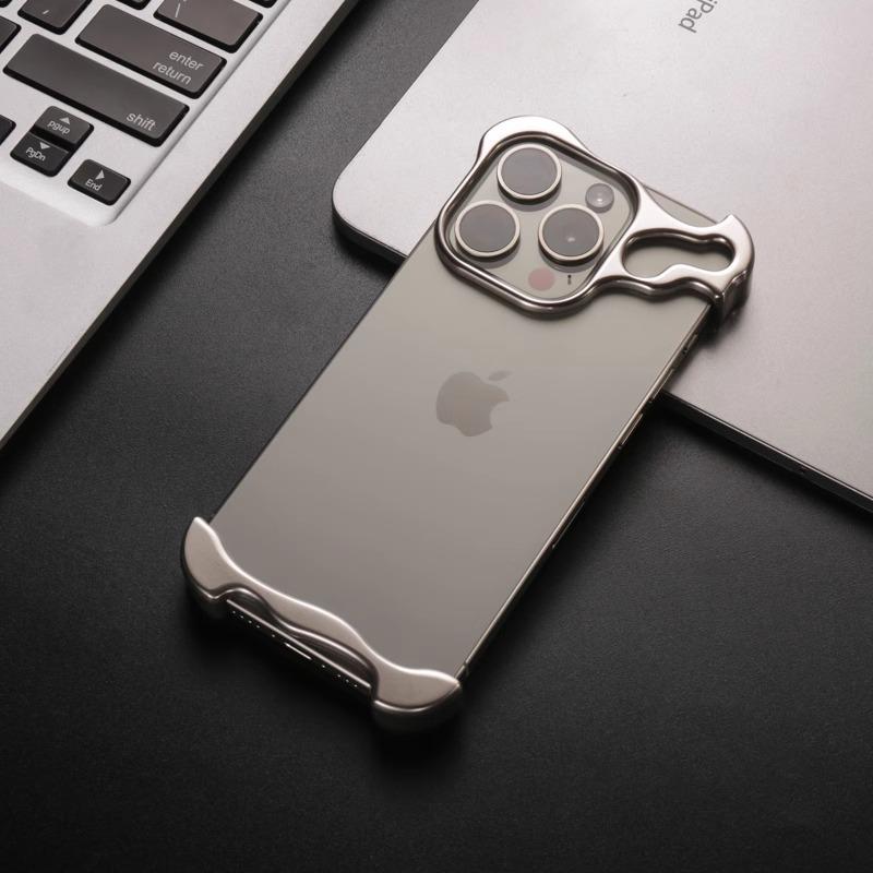 iPhoneケース メタル 異形 無辺 フレーム ハーフカバー iPhone15ProMax iPhone15Pro iPhone15Plus iPhone15 iPhone14ProMax iPhone14Pro iPhone14Plus iPhone