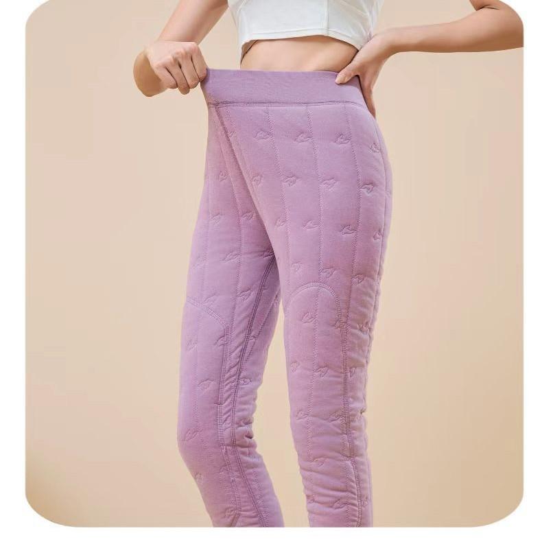 パンツ 秋冬 防寒 保温 メンズ レディース 裏起毛 厚手 レギンス スキニーパンツ ひざ当て 羊毛 ポリエステル 部屋着 普段使い ダークグレー 紫 ピンク XL XXL XXXL XXXXL
