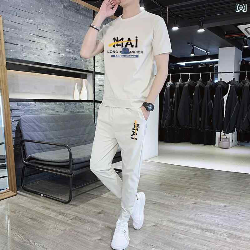 プルオーバー メンズ 成人男性用 半袖 ズボン下 上下 セットアップ 当たること冷感 御部屋着 御部屋御召しもの 運動すること着 運動競技御召しもの 春夏 ポリエステル
