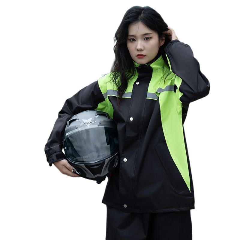 レインウェア レディース 自動二輪車用 セパレート手合い 雨合羽 上下仕掛ける 五体 黒 黒いこと 緑 緑であること 薄墨色 ズボン ズボン下 防雨