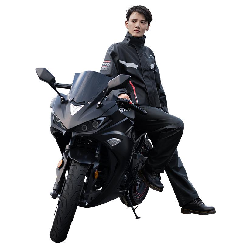 レインウェア 成人男性用 自動二輪車用 セパレート 薄っぺら 照りかえし材 雨合羽 衣嚢付き添い人 配送 暴雨打つ手 お上さん用 銀輪 電動自動二輪車 赤いこと 緑であること