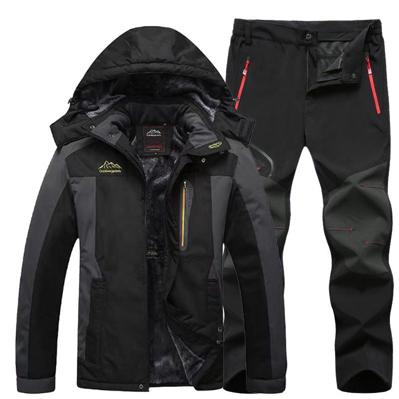 マウンテンパーカー メンズ 防風 防水 防寒 セットアップ 裏起毛 登山ウェア アウトドアウェア 男性用 大きいサイズ ウィンター スポーツ 釣り 登山 キャンプ 旅行 秋冬