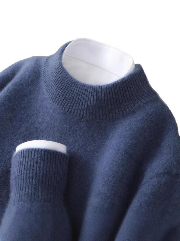 ニット メンズ 男性用 ウール セーター ハーフネック 厚手 カシミヤ タートルネック ビジネス フォーマル ベージュ ブラック キャメル グレー 春秋 9,842円