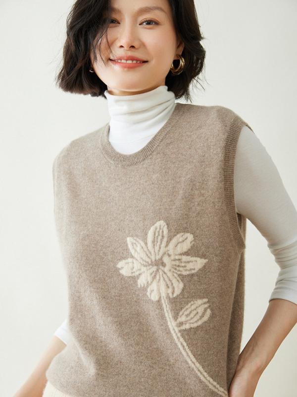 編み物より良い レディース 秋冬 無地 丸首 花の冠yd カシミール100% 生あたたかい 防寒 ゆる影ぼうし 心地よい 重ね着 愛くるしげ 薄墨色 ぶどう酒赤いこと 黒いこと