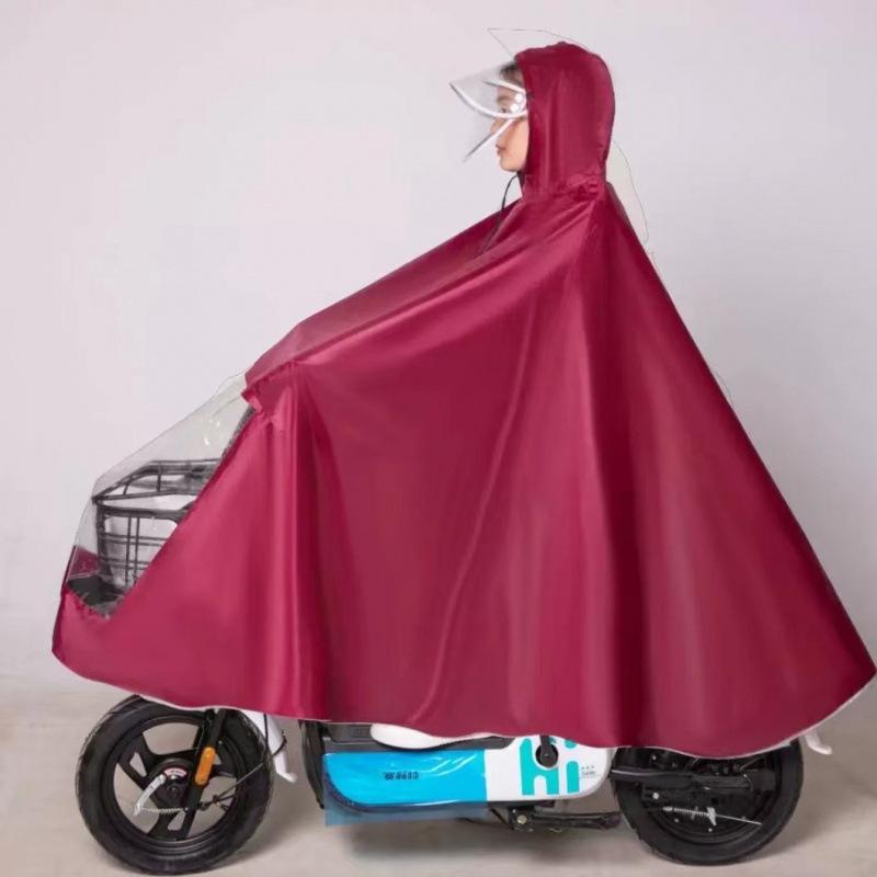 レインコート 男性用 女性用 厚手 オックスフォード生地 自転車 バイク用 ポンチョ 顔ガード フード付き 防雨