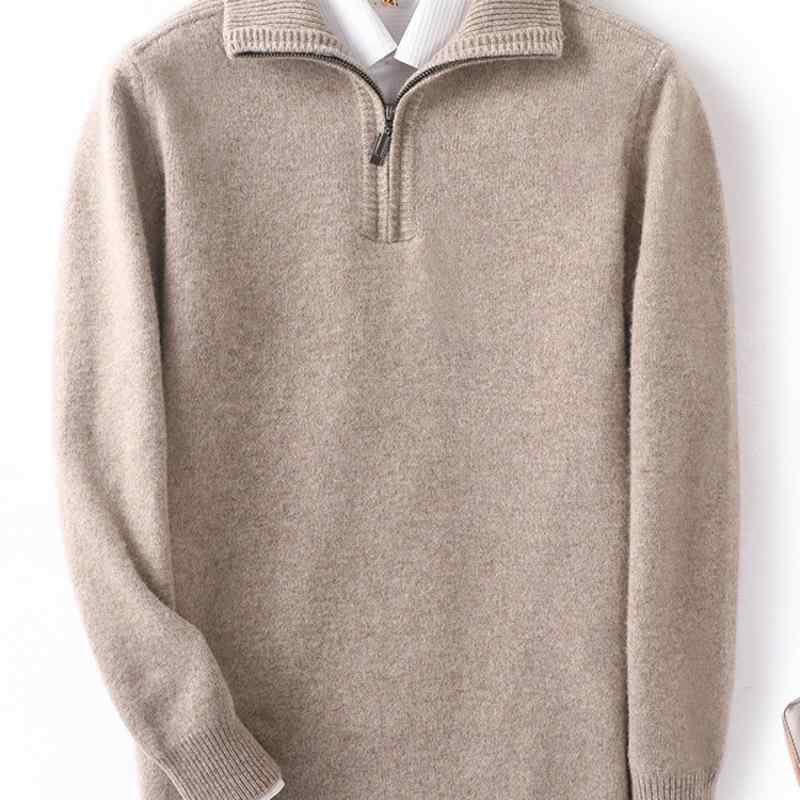 ニット 男性用 セーター タートルネック ウール 100% 厚手 大判サイズ ビジネス 紳士服 トップス 秋冬 高弾性 キャメル グリーン ダークグレー ブルーグレー ネイビー｜Tanzan