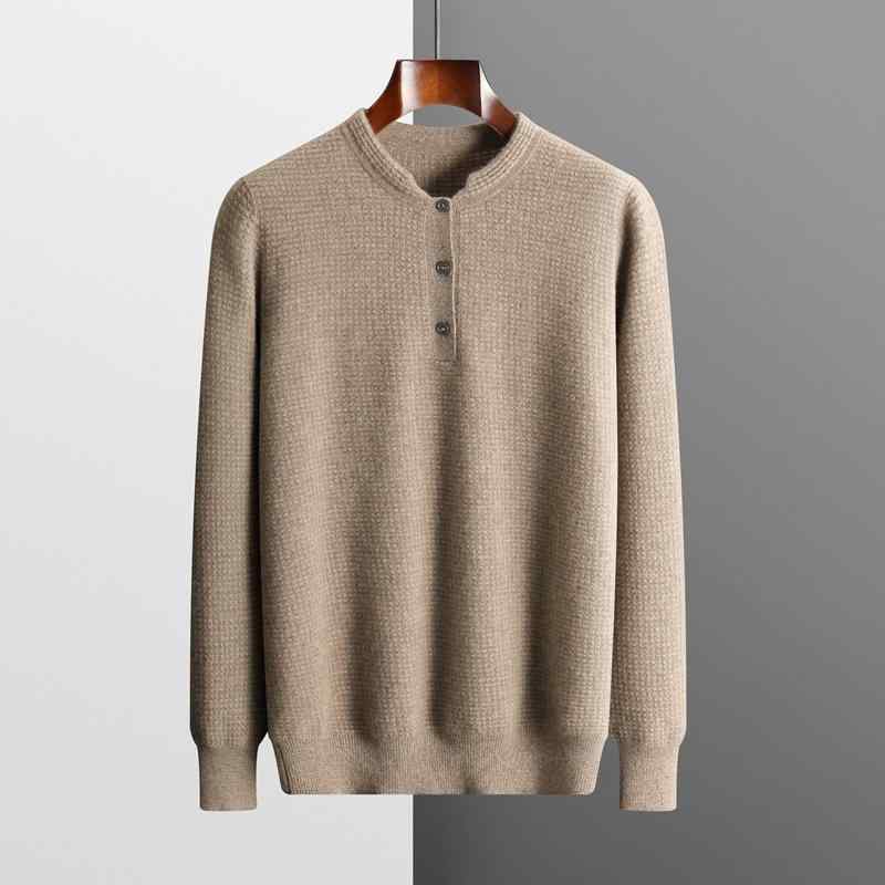 ニット メンズ カシミヤ セーター ウール 秋冬 男性用 ファッション ハーフネック ウール 立襟 保温 S M L XL XXL XXXL ブラック 花ブルー オレンジレッド 深豆緑 キャメル 中グレー