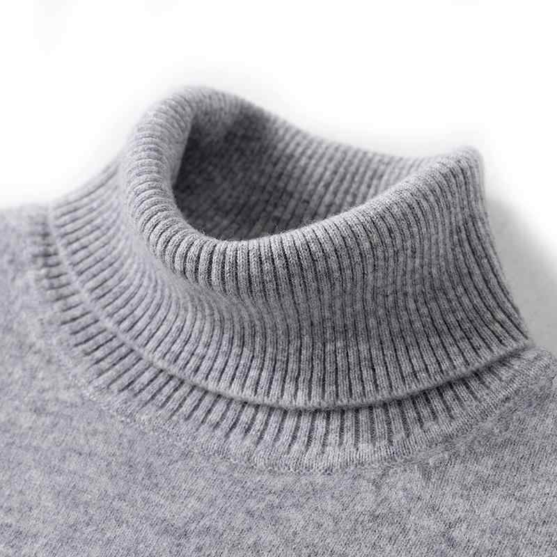 編み物 メンズ 成人男性用 カシミール ティーシャツ 秋冬 ハイネック ティーシャツ 羊毛100% 生あたたかい 洗える 防風 高弾力性 肋材