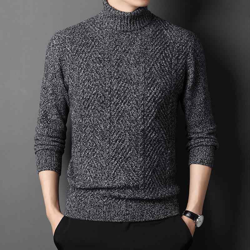ニット メンズ 男性用 ウール セーター タートルネック 秋冬 厚手 保温 ブラック グレー グリーン M L XL 2XL 3XL 4XL