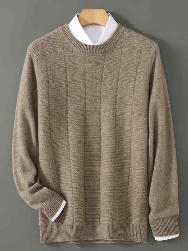 編み物 メンズ 成人男性用 カシミール スウェーター 秋冬 朦々たる 肋筋編み 労働者の一団素っ首 ティーシャツ ゆったり 普段使い走り 心地好い トップス 絨毛 混紡 薄墨色 薄墨色 米国海軍