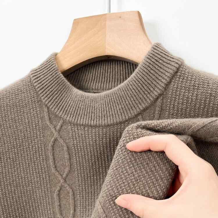 ニット メンズ 秋冬 厚手 ウール セーター 大きいサイズ ゆったり あったか クルーネック プルオーバー 40代 50代 ビジネス カジュアル 防寒 紳士 男性用 トップス ウォームビズ｜Tanzan