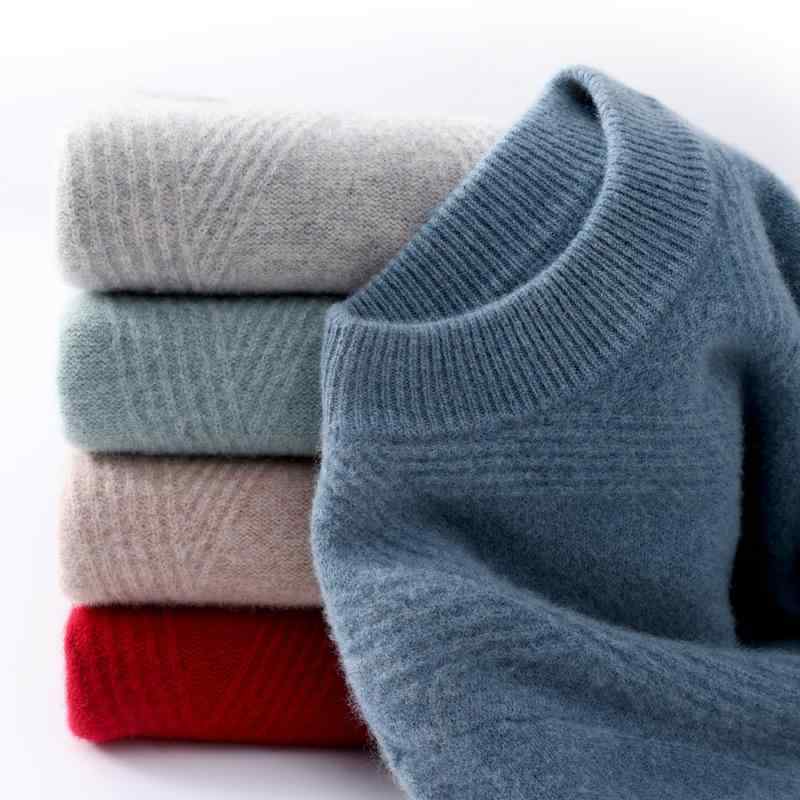 ニット メンズ 男性用 100% ウール セーター ハーフハイネック ゆったり 厚手 プルオーバー カシミヤ ニット トップス インナー 秋冬