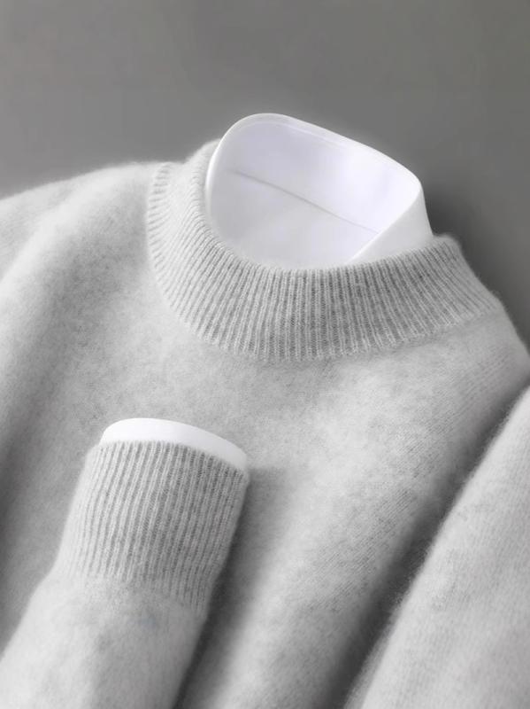 ニット メンズ 男性用 ウール セーター ハーフハイネック 厚手 暖かい カシミヤ ニット インナー トップス 秋冬 伸縮性 ベージュ グレー ブラック