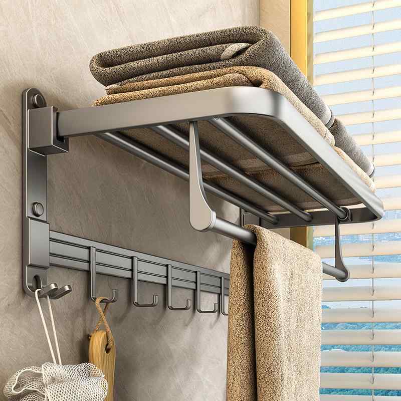 タオルラック 浴室 壁掛け 棚 おしゃれ タオル掛け 洗面所 収納 40cm 50cm 60cm アルミ合金製 シンプル