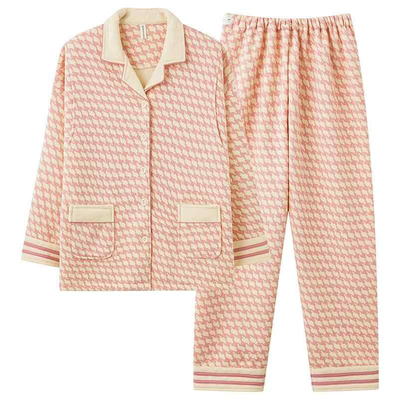 パジャマ レディース マタニティ 授乳服 秋冬 セットアップ コットン 部屋着 ルームウェア 厚手 あったか 保温 長袖 長ズボン 妊婦 産後 M L XL XXL XXXL