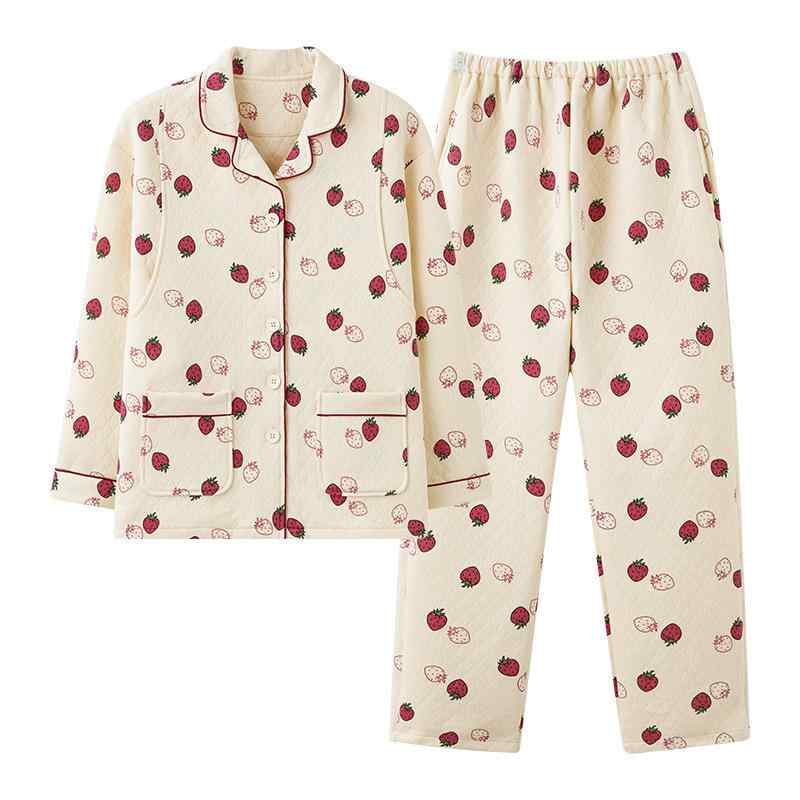 マタニティウェア レディース 秋冬 長袖 パジャマ 上下セット 綿100% 授乳服 前開き 厚手 暖かい 妊婦服 産後 部屋着 かわいい 大きいサイズ