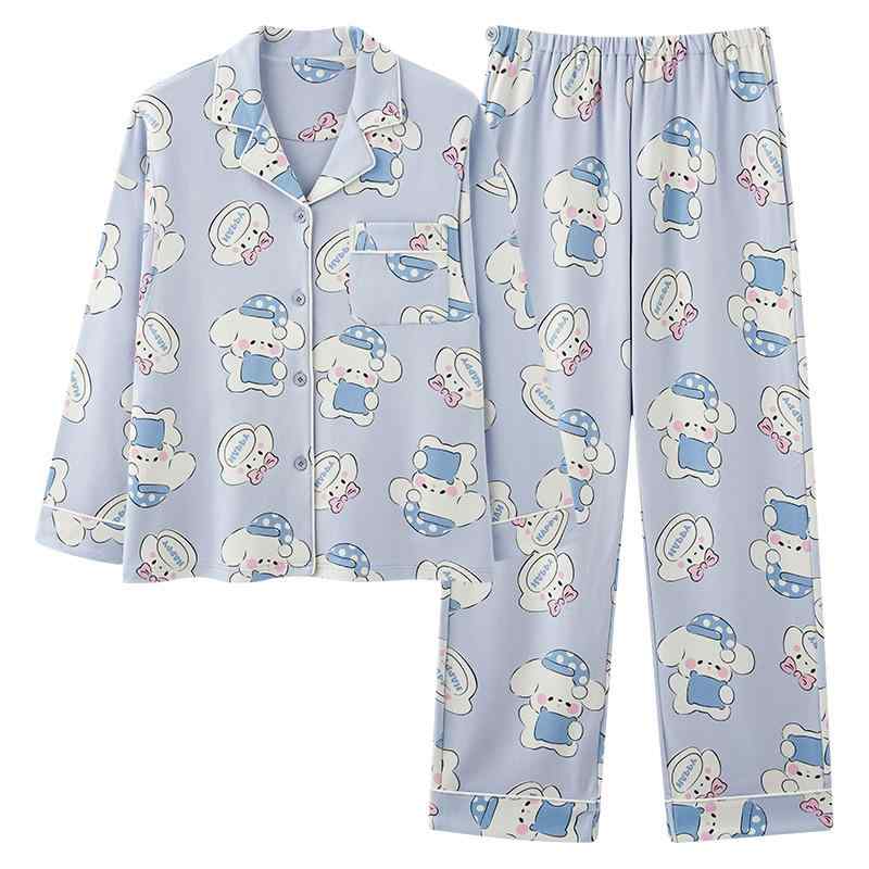 マタニティウェア レディース 産後 パジャマ 綿 上下セット 授乳服 前開き 長袖 長ズボン 秋冬 厚手 部屋着 ルームウェア 大きいサイズ シンプル 5,059円
