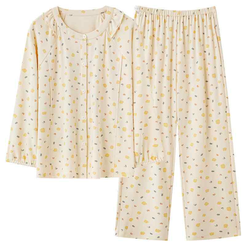 マタニティウェア 授乳服 長袖 産後 パジャマ 妊婦 春秋 婦人服 ポリエステル かわいい ルームウェア 部屋着 セットアップ