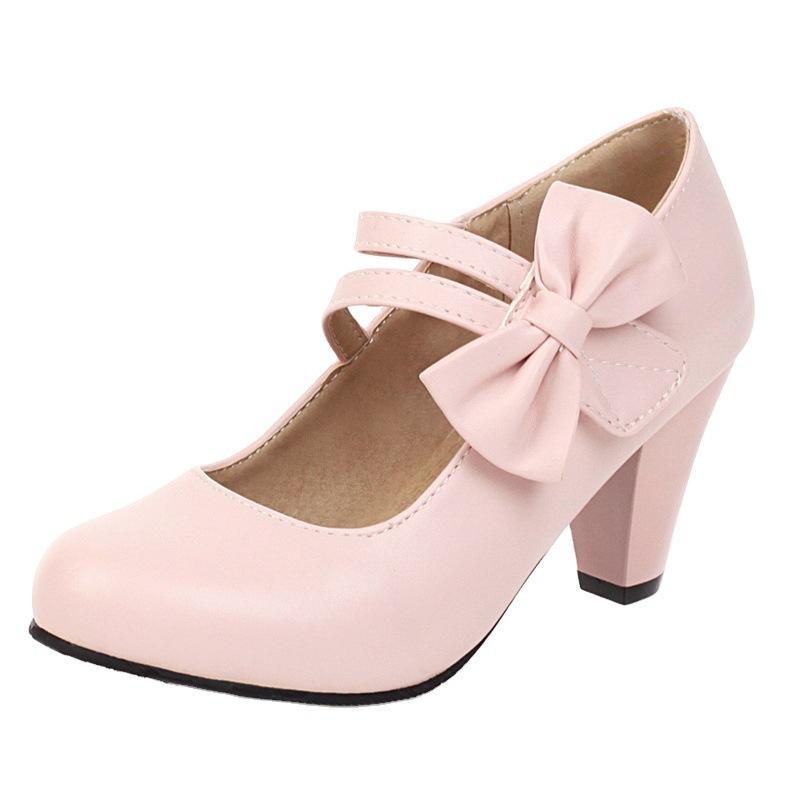 パンプス レディース 大きいサイズ ハイヒール 太ヒール 6cm 7cm 8cm 春夏 秋冬 ラウンドトゥ ストラップ エナメル フェイクレザー 合皮 白 ホワイト 黒 ブラック ピンク 21.5cm 22cm 22.5cm 23cm 23.5cm 24