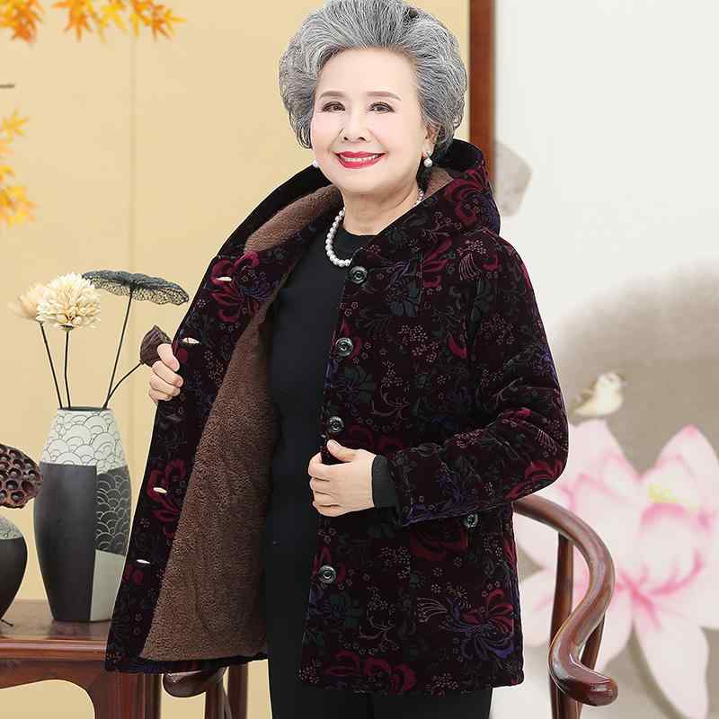 綿入れ レディース シニア 中綿入り コート 高齢者 婦人服 あったか アウター 裏起毛 ゆったり 70代 80代 90代 おばあちゃん 服 秋冬 防寒 暖かい 花柄 パープル レッド