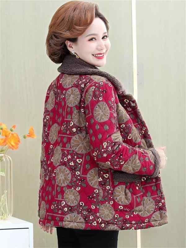 コート レディース 冬服 ミセス 50代 中綿 コート ジャケット アウター ジャンパー シニア 婦人服 ゆったり 厚手 あったか 防寒 暖かい おしゃれ 花柄 ポケット付き ポリエステル