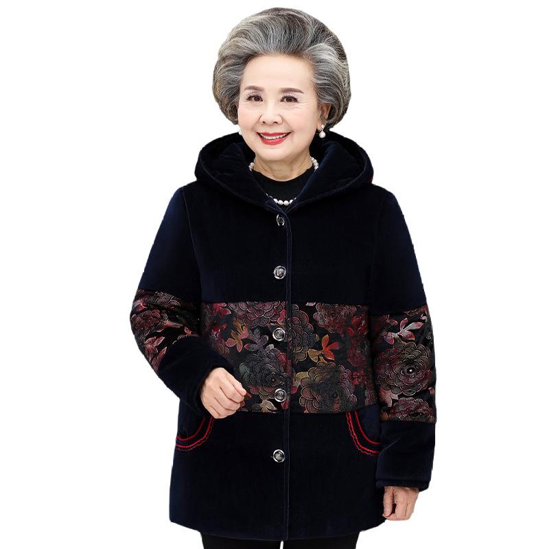 綿入りジャケット レディース 冬服 中高年 向け あったか アウター シニア ファッション 婦人服 ゆったりサイズ 暖か 厚手 フード付き ポリエステル レッド グリーン