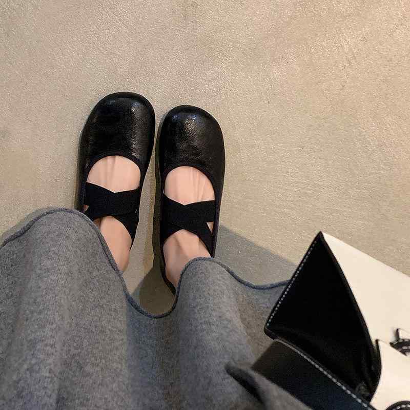 靴 レディース 木目細かシューズ 置き目踵 パンプス 平べったい バレーシューズ 本革 牛皮 ラウンドトゥ スリッポン パステル色の 歩き分かりやすい 一方ならずない 心地よい 春夏 秋冬 黒 白 赤銅色