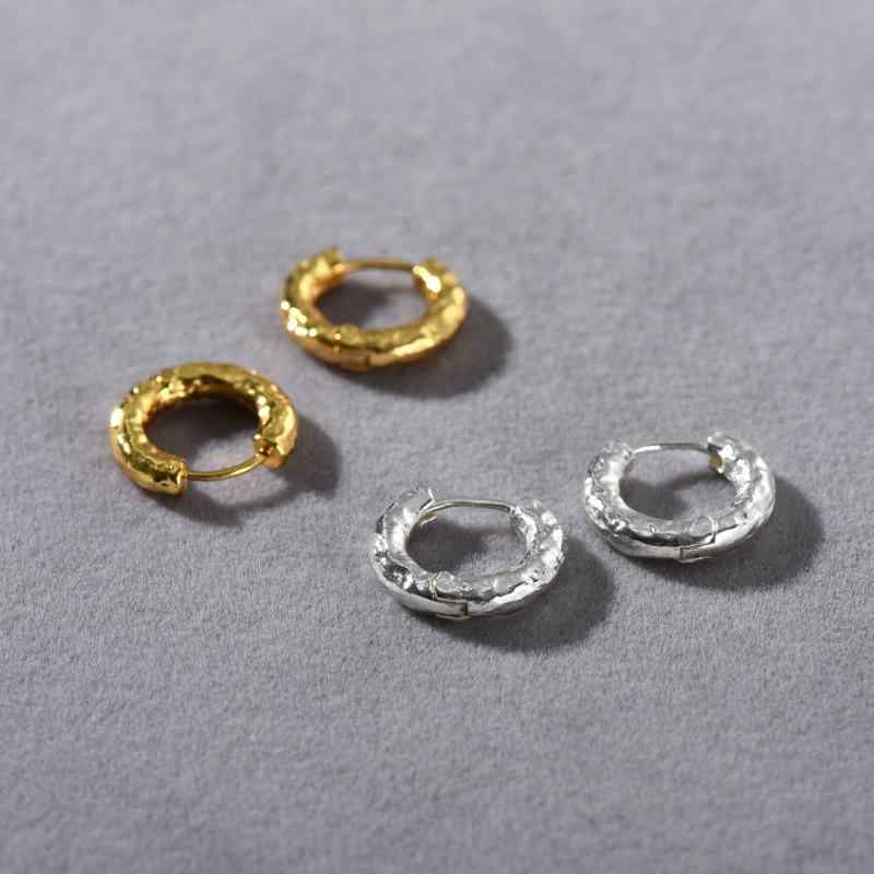 ピアス レディース レトロ 幾何学模様 サークル イヤリング シルバー ゴールド 電気メッキ加工|Tanzan