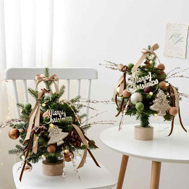 クリスマスツリー ミニ 卓上 北欧風 シャンパンゴールド クリスマス飾り PET製 デコレーション 60cm