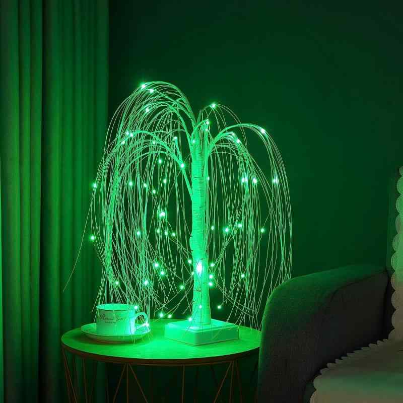 クリスマス LED ツリー ライト パーティー 飾り インテリア イルミネーション 卓上 柳の木 誕生日 ナイト ライト リモコン付き RGB 調光可能