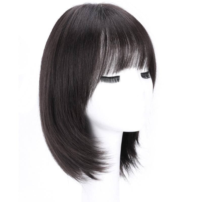 ヘアピース レディース 女性用 中長 ストレート 鎖骨ヘア 自然黒 モカブラウン 通気性 真人毛 100% アレンジ可能 イメチェン おしゃれ
