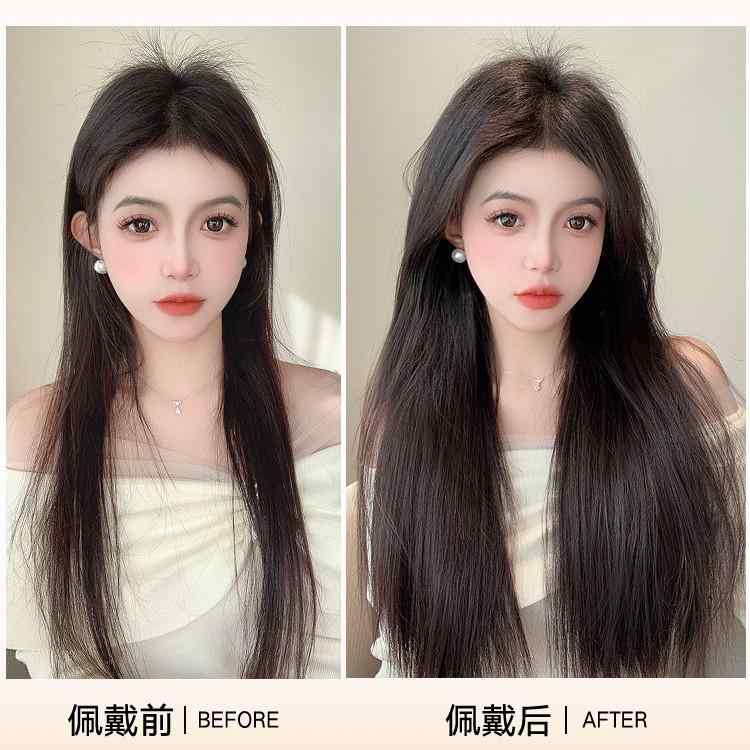 ウィッグ レディース 女性用 人毛 ストレート 50cm 自然 ブラック 黒 ブラウン ダークブラウン ライトブラウン 薄型 軽量 通気性｜Tanzan