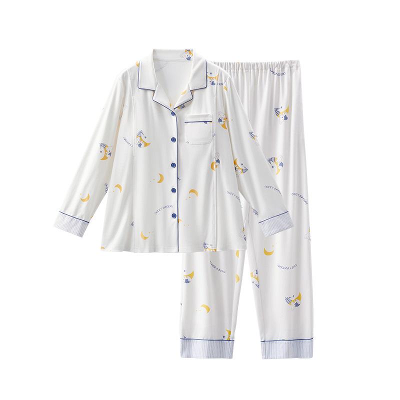 マタニティウェア セットアップ 含ませる服 パジャマ レディース 産後 産褥期 入院着 お座敷御召しもの お座敷着 綿織物 綿 長袖 長ズボン 星柄 熊 毛の荒物柄 歳月 薄っぺら M L XL 体型取りまかなう